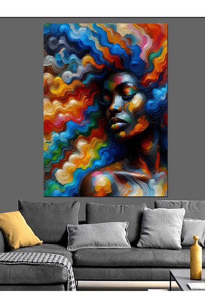 Tablomega Pictură Decorativă Portret Femeie Colorată - Lemn MDF