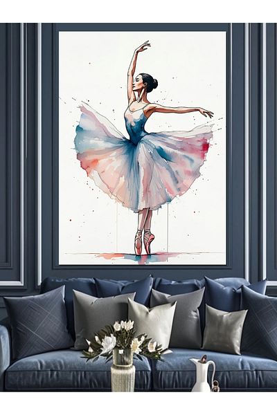 Tablomega Ballerina Dance Decorative Canvas - Mdf Wooden Table