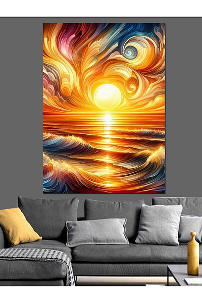 Tablomega Rainbow Sun Landscape Decorative Canvas - Mdf Wooden Painting