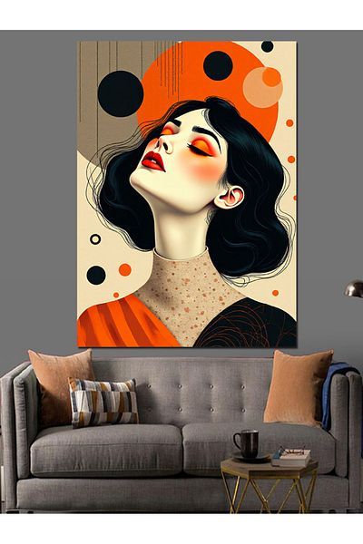 Tablomega Colorful Woman Face Decorative Canvas - Mdf Wooden Painting