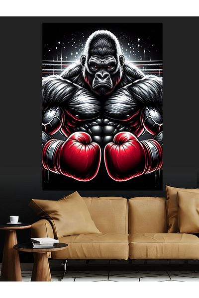 Tablomega Boxer Gorilla Canvas Decorativ - MDF Lemn