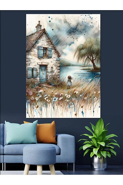Tablomega Window and Dove Decorative Canvas - Mdf Wooden Painting