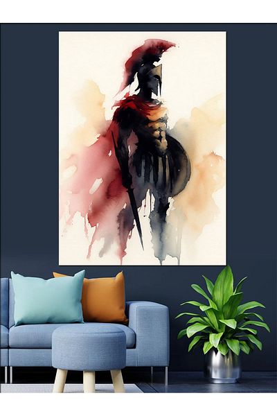 Tablomega Abstract Warrior Decorative Canvas - Mdf Wooden Painting