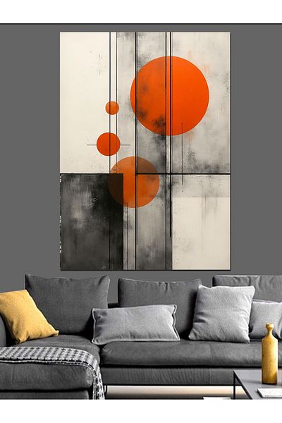 Tablomega Circular Abstract Pattern Decorative Canvas - Mdf Wooden Painting