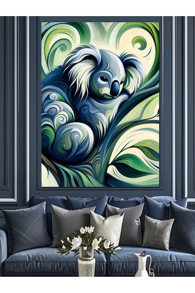 Tablomega Pânză decorativă Koala în verdeață - MDF Lemn