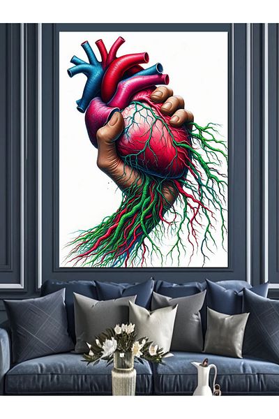 Tablomega Rooting Heart Decorative Canvas - Mdf Wooden Painting