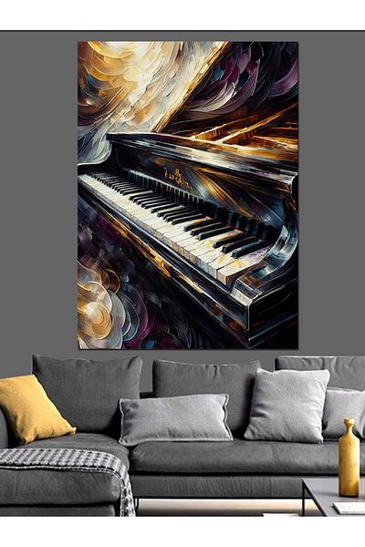 Tablomega Music and Piano Decorative Canvas - Mdf Wooden Painting