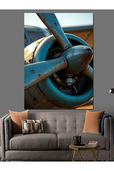 Tablomega Old Airplane Propeller Decorative Canvas - Mdf Wooden Painting