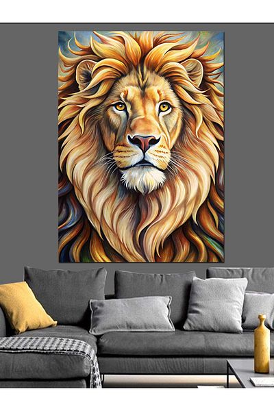 Tablomega Pânză Decorativă Leu - Lemn MDF