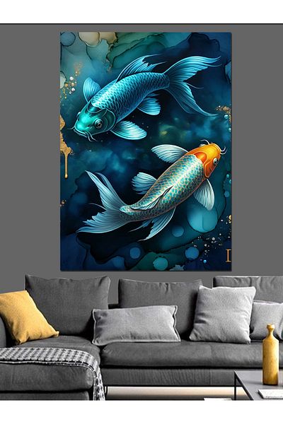 Tablomega Pânză decorativă Ying Yang Fishes - Lemn MDF