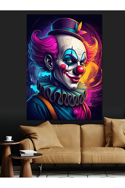 Tablomega Colorful Clown Decorative Canvas - Mdf Wooden Painting