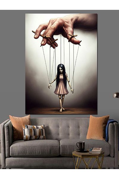 Tablomega Puppet Girl Decorative Canvas - Mdf Wooden Painting