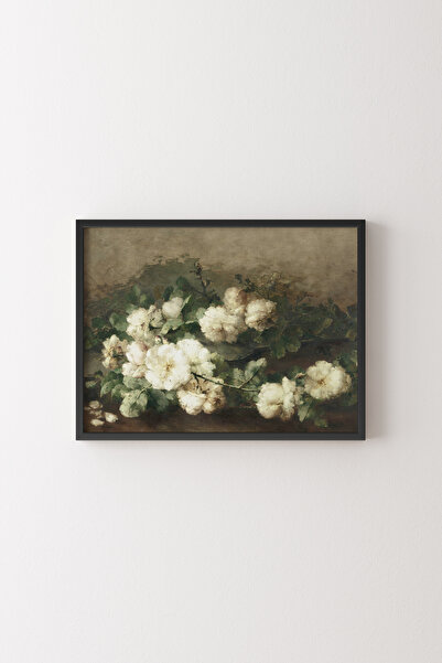 epiqart Gitar ve Güllerle Natürmort - Siyah Çerçeve