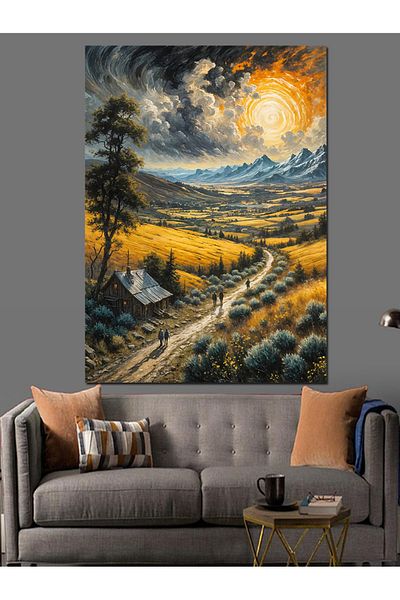 Tablomega Sunny Field Decorative Canvas - Mdf Wooden Table