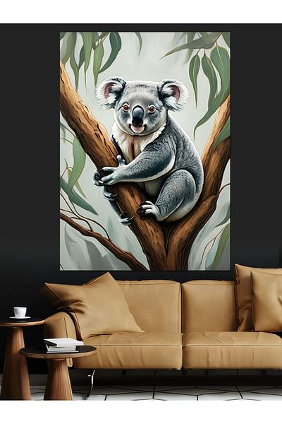 Tablomega Koala on the Tree Decorative Canvas - Mdf Wooden Painting