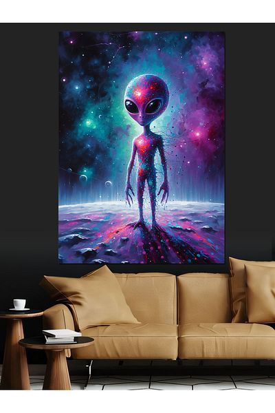 Tablomega Colorful Alien Decorative Canvas - Mdf Wooden Painting
