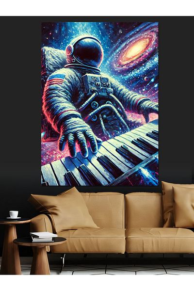 Tablomega Pânză Decorativă Neon Pianist - Lemn MDF