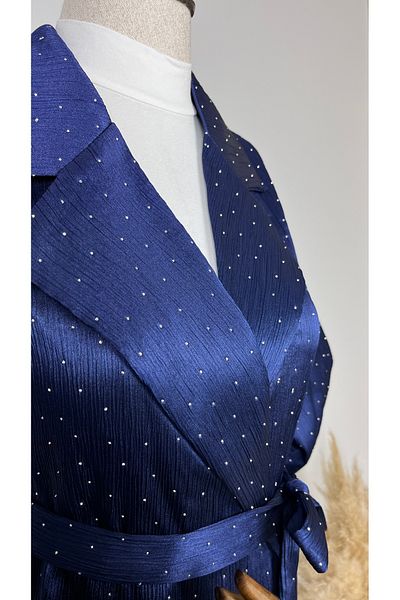 RİELLA Satin Stone Suit - Navy Blue