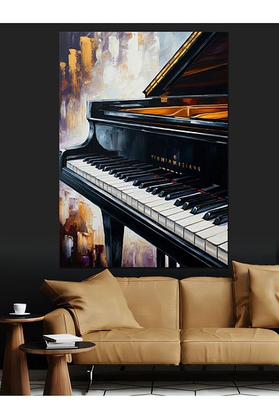 Tablomega Piano Keys Decorative Canvas - Mdf Wooden Painting