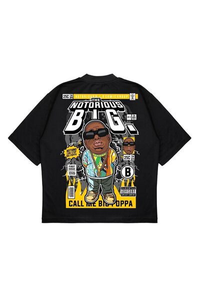 PURE EFFECT Tricou unisex oversize The Notorious Bıg, cu imprimeu pe spate, c...