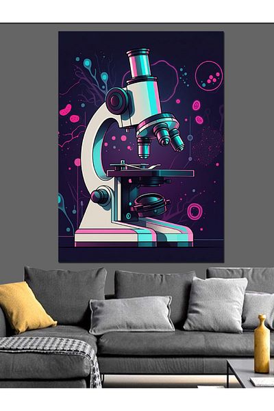 Tablomega Pânză decorativă pentru artă microscop - Lemn MDF