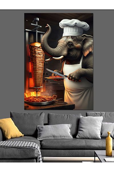 Tablomega Pânză decorativă Dönerci Elephant - Lemn MDF