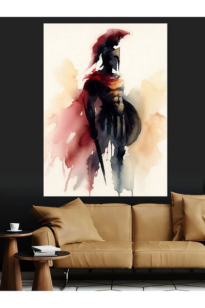 Tablomega Abstract Warrior Decorative Canvas - Mdf Wooden Painting