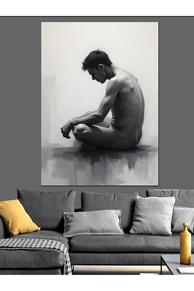 Tablomega Thinking Man Silhouette Decorative Canvas - Mdf Wooden Painting