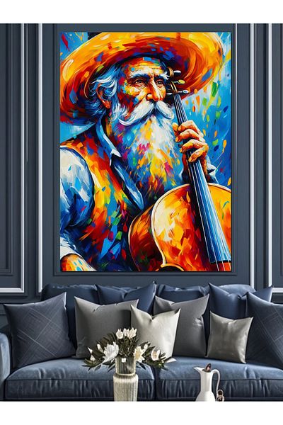 Tablomega Colorful Hat Decorative Canvas - Mdf Wooden Painting