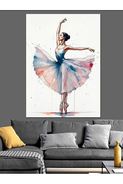 Tablomega Ballerina Dance Decorative Canvas - Mdf Wooden Table