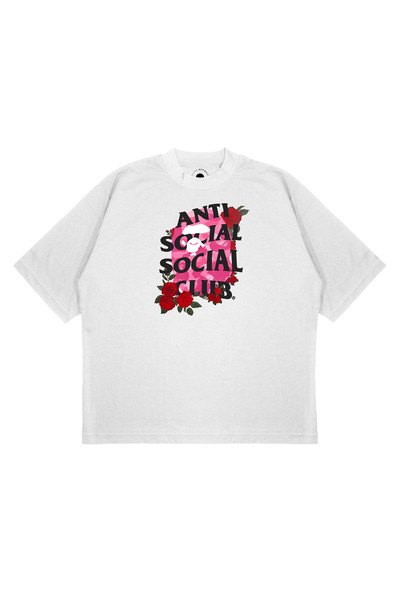 PURE EFFECT Tricou unisex oversize pentru baie, anti-social, imprimat cu form...