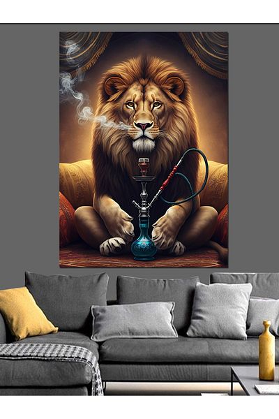 Tablomega Royal Lion Decorative Canvas - Mdf Wooden Painting
