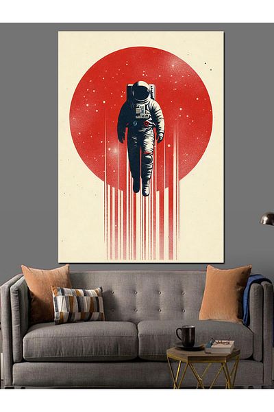 Tablomega Pânză decorativă Red Sun Astronaut - Lemn MDF