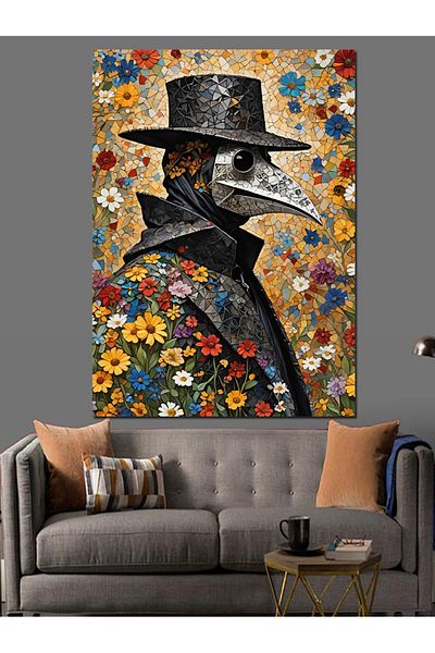 Tablomega Crow Masked Man Decorative Canvas - Mdf Wooden Painting