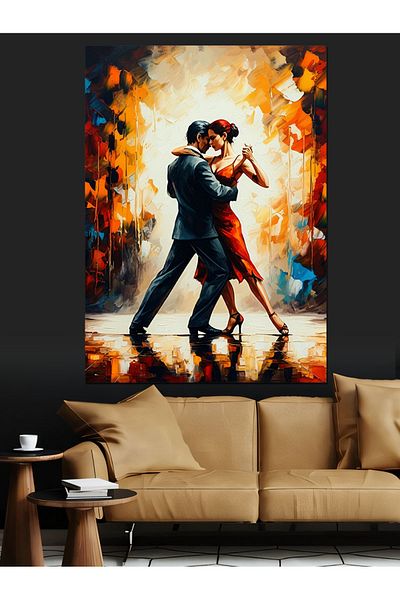 Tablomega Dance Figure Decorative Canvas - Mdf Wooden Table