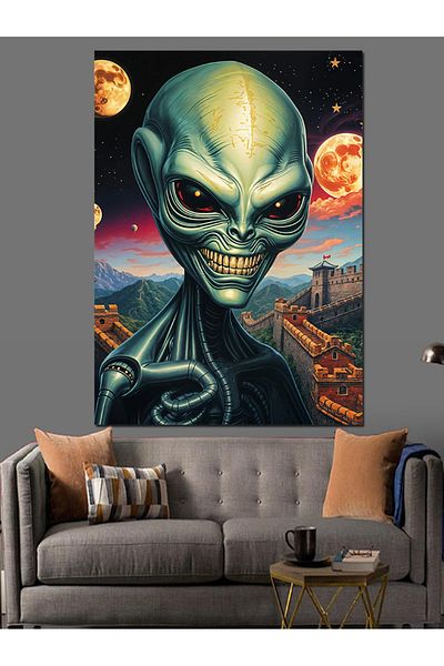 Tablomega Pânză Decorativă Alien - Lemn MDF