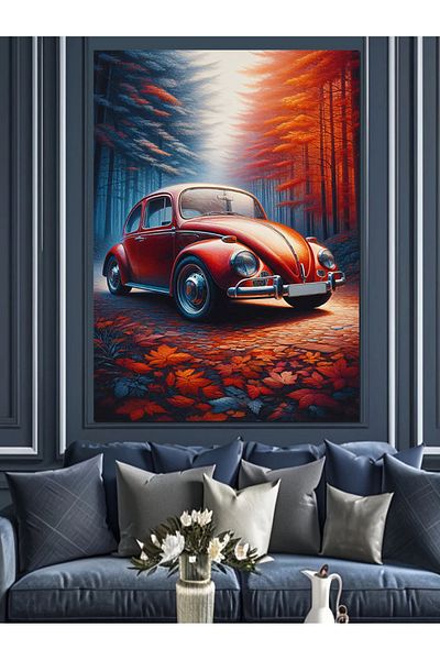 Tablomega Pânză decorativă mașină clasică - Lemn MDF