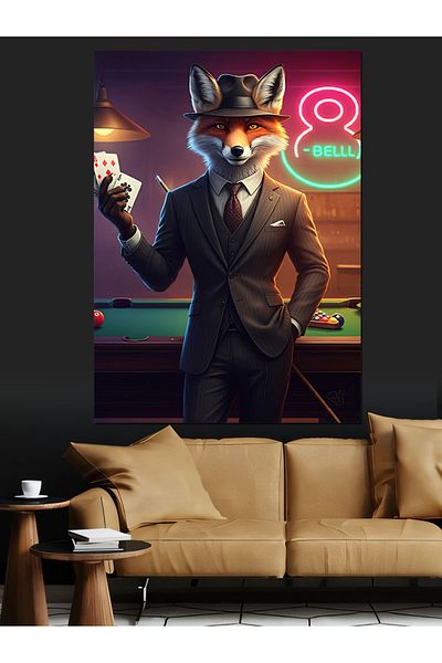 Tablomega Spy Fox Decorative Canvas - Mdf Wooden Painting