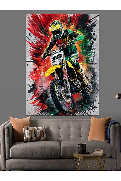 Tablomega Pânză Decorativă Curse Motociclete - Pictură Lemn MDF
