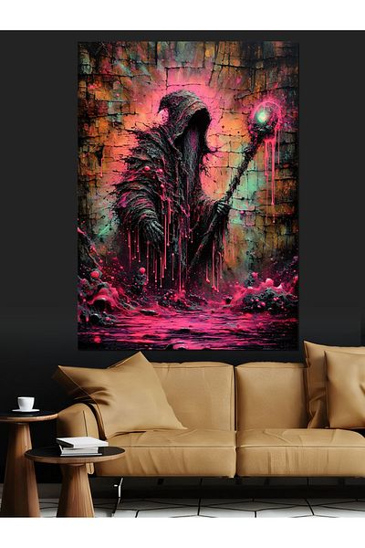 Tablomega Magic Wand Holding Figure Decorative Canvas - Mdf Wooden Painting
