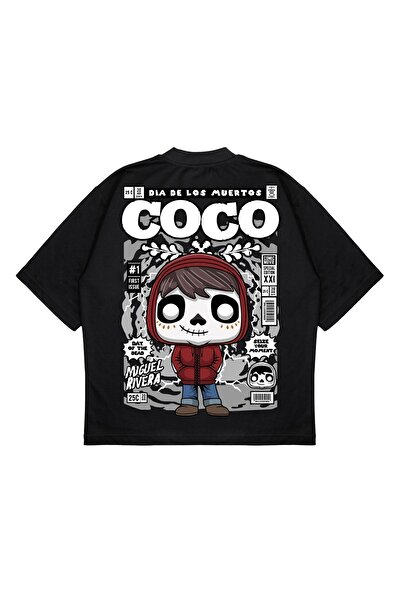 PURE EFFECT تي شيرت من القماش السميك بطبعة ظهر كوكو كبيرة الحجم للجنسين