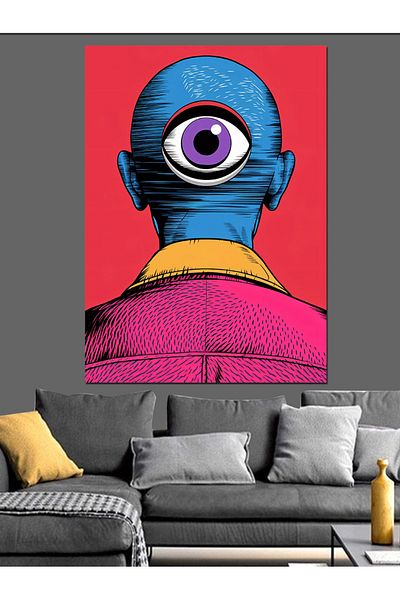 Tablomega Pânză decorativă Blue Face - Lemn MDF