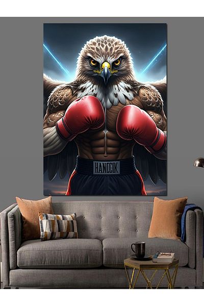 Tablomega Boxer Eagle Decorative Canvas - Mdf Wooden Painting