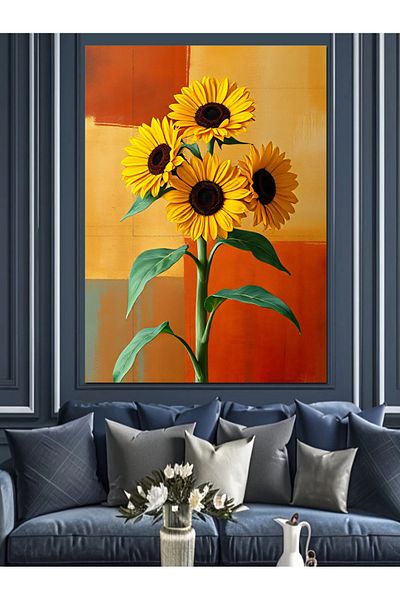 Tablomega Sunflower Bouquet Decorative Canvas - Mdf Wooden Painting