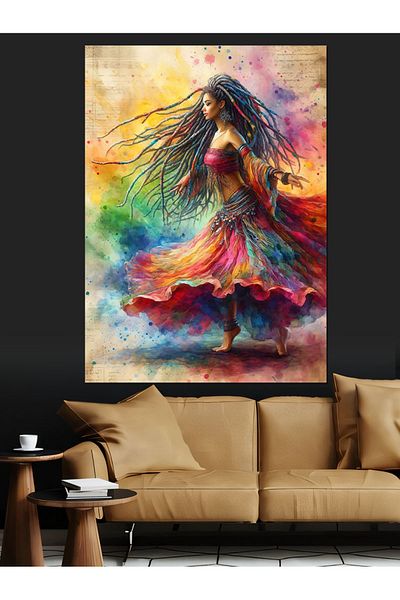Tablomega Pânză decorativă pentru femei colorată - Lemn MDF