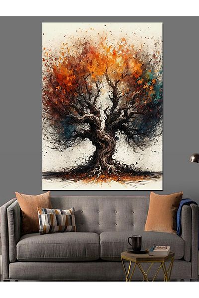 Tablomega Old Tree Landscape Decorative Canvas - Mdf Wooden Painting