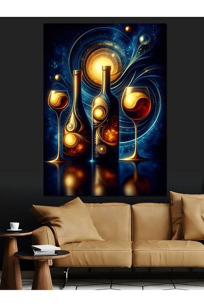 Tablomega Colorful Bottles Decorative Canvas - Mdf Wooden Painting