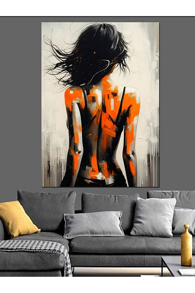 Tablomega Fire Girl Decorative Canvas - Mdf Wooden Painting