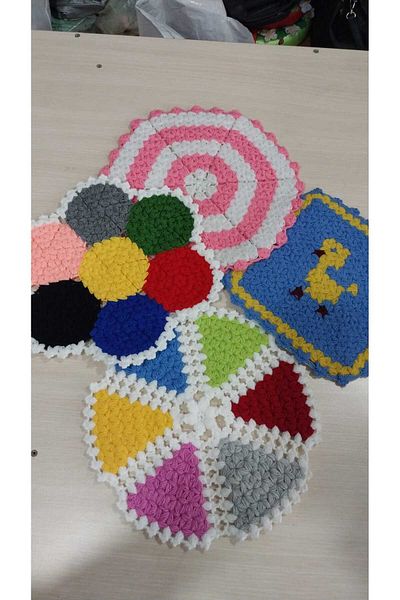 Papatyam 4 Pieces Hand Knitted - Washcloth Bath/Shower/Dowry Washcloth/Handcrafted Dowry