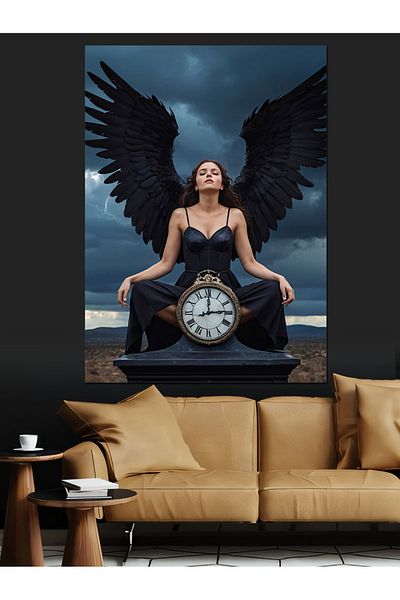 Tablomega Angel of Time Decorative Canvas - Mdf Wooden Table